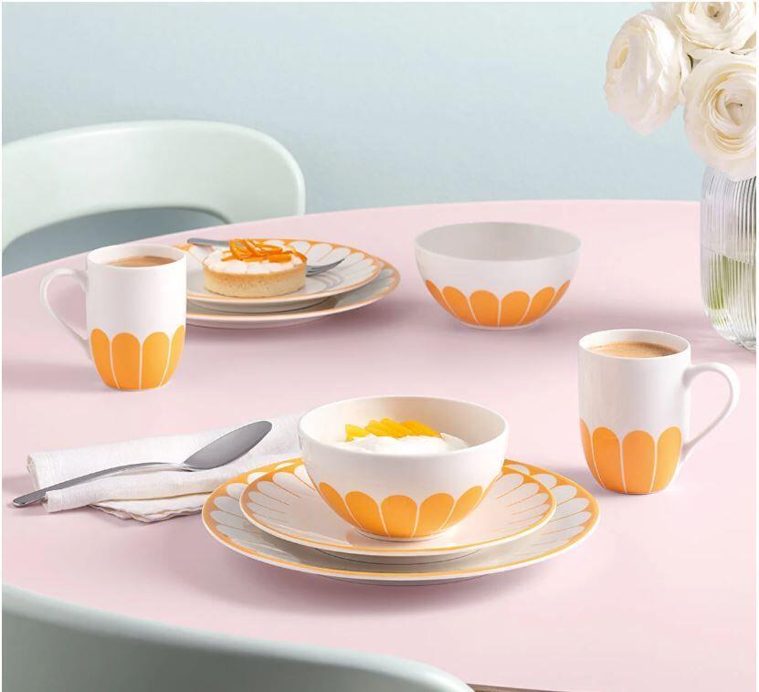FLEUR SOLEIL TURUNCU PORSELEN YEMEK TABAĞI 27 CM