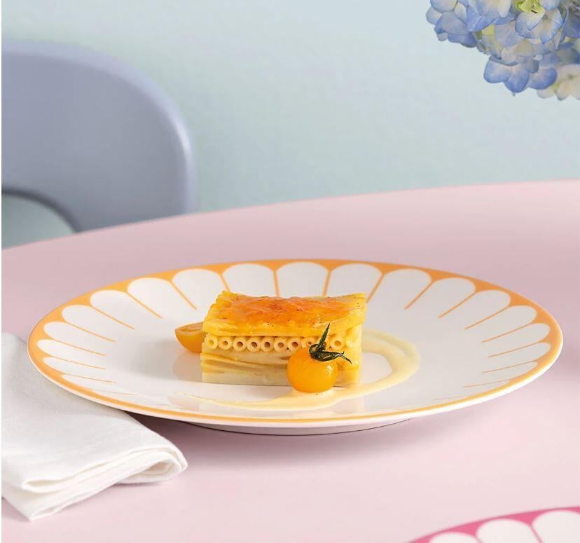 FLEUR SOLEIL TURUNCU PORSELEN YEMEK TABAĞI 27 CM