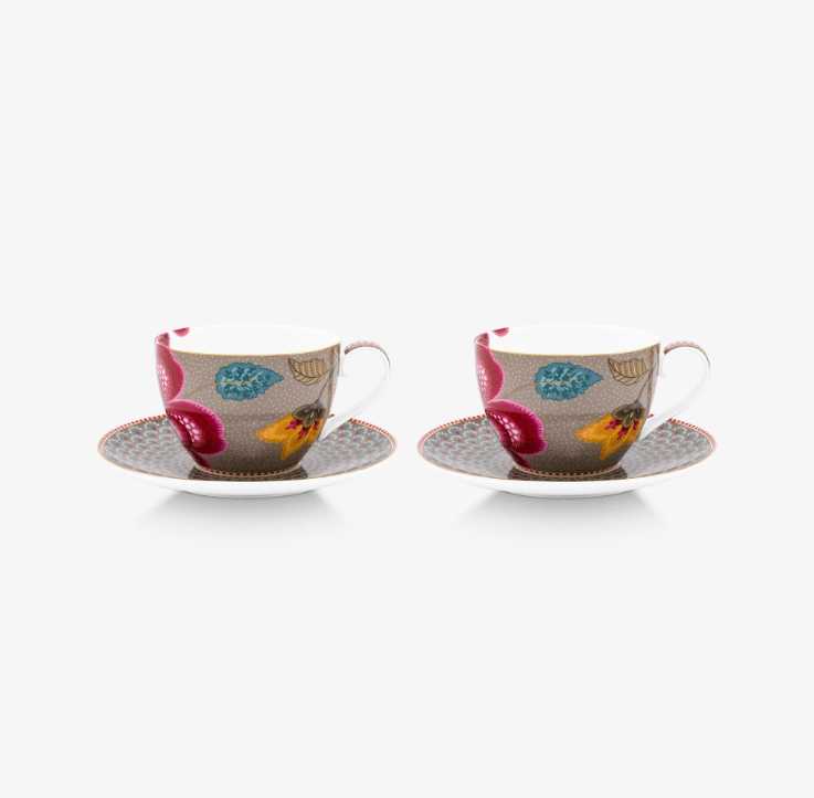 Haki Porselen Çay Fincan Seti 280 Ml