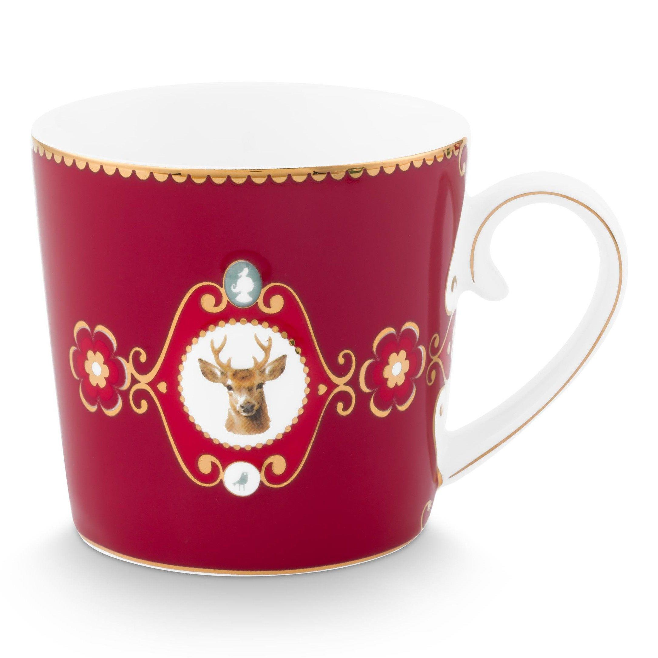 Love Birds Medallion Deer Dark Red 250 Ml Kupa
