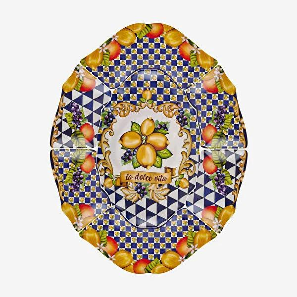Mavi Melamin Meze Tabağı 7 Parça Capri Collection by Chiara Alessi