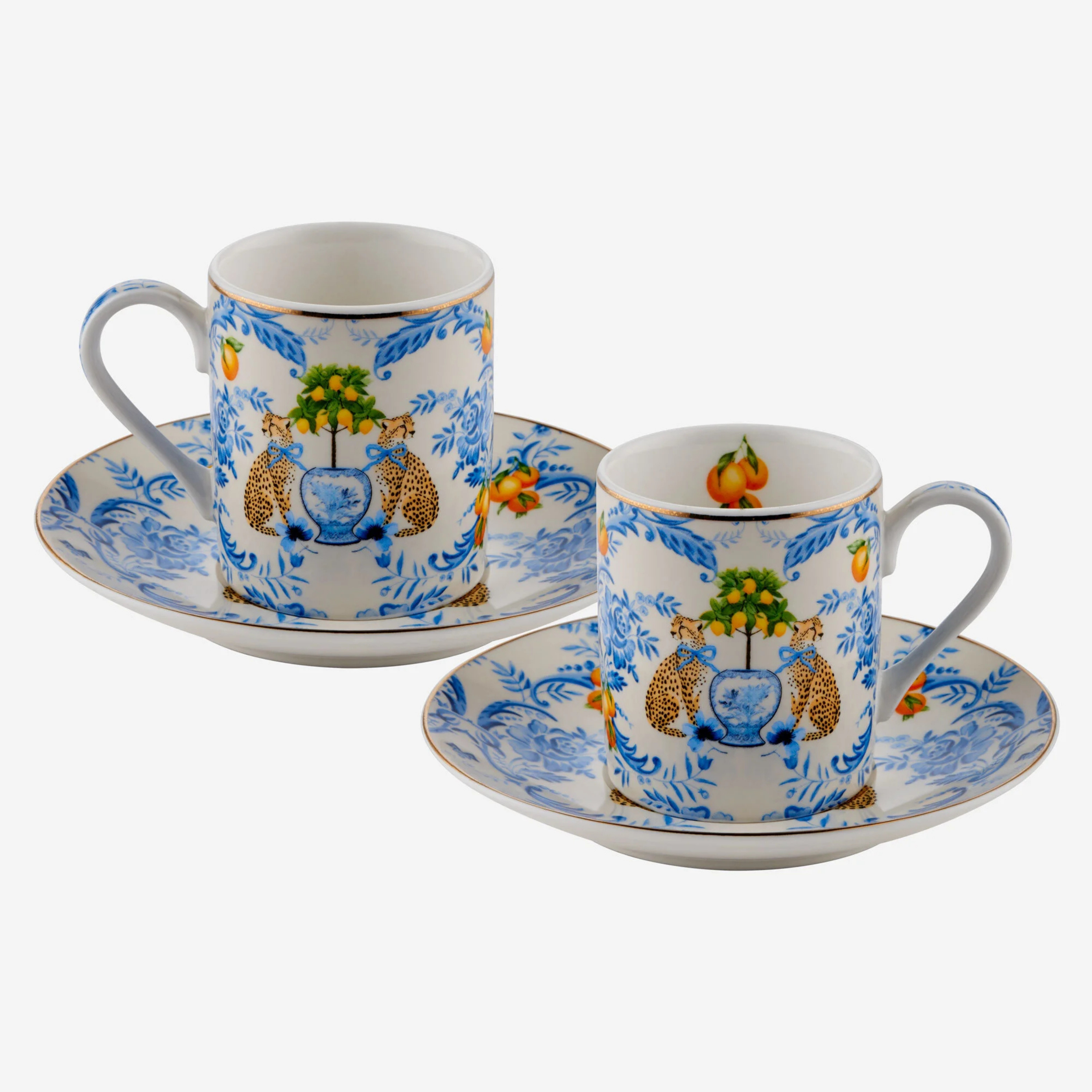 Mavi Porselen Kahve Fincan Set