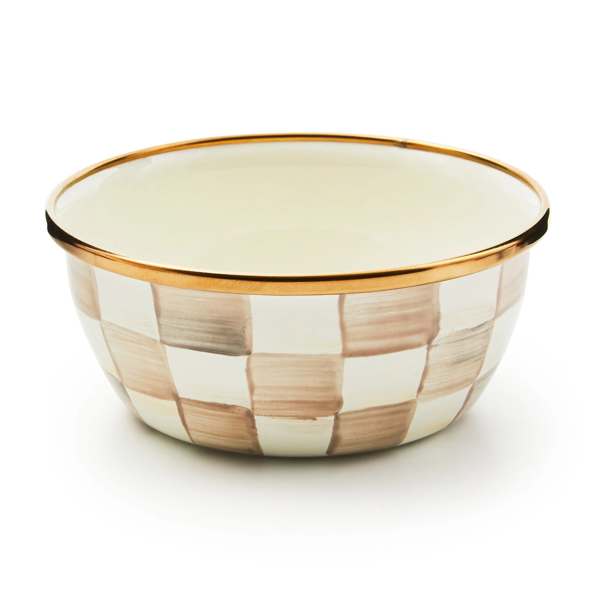 Mocha Check Pinch Bowl