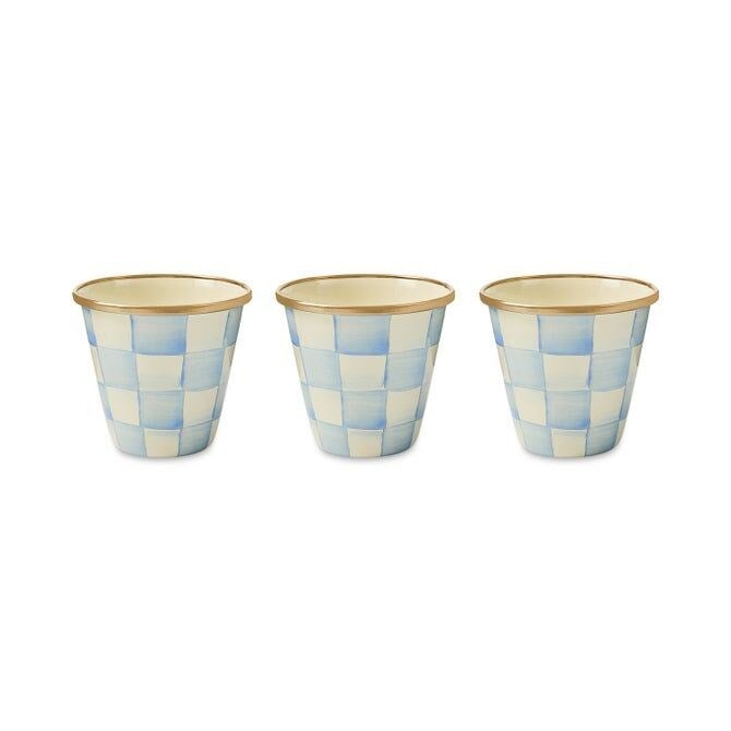 Sky Check Herb Pots, Set of 3