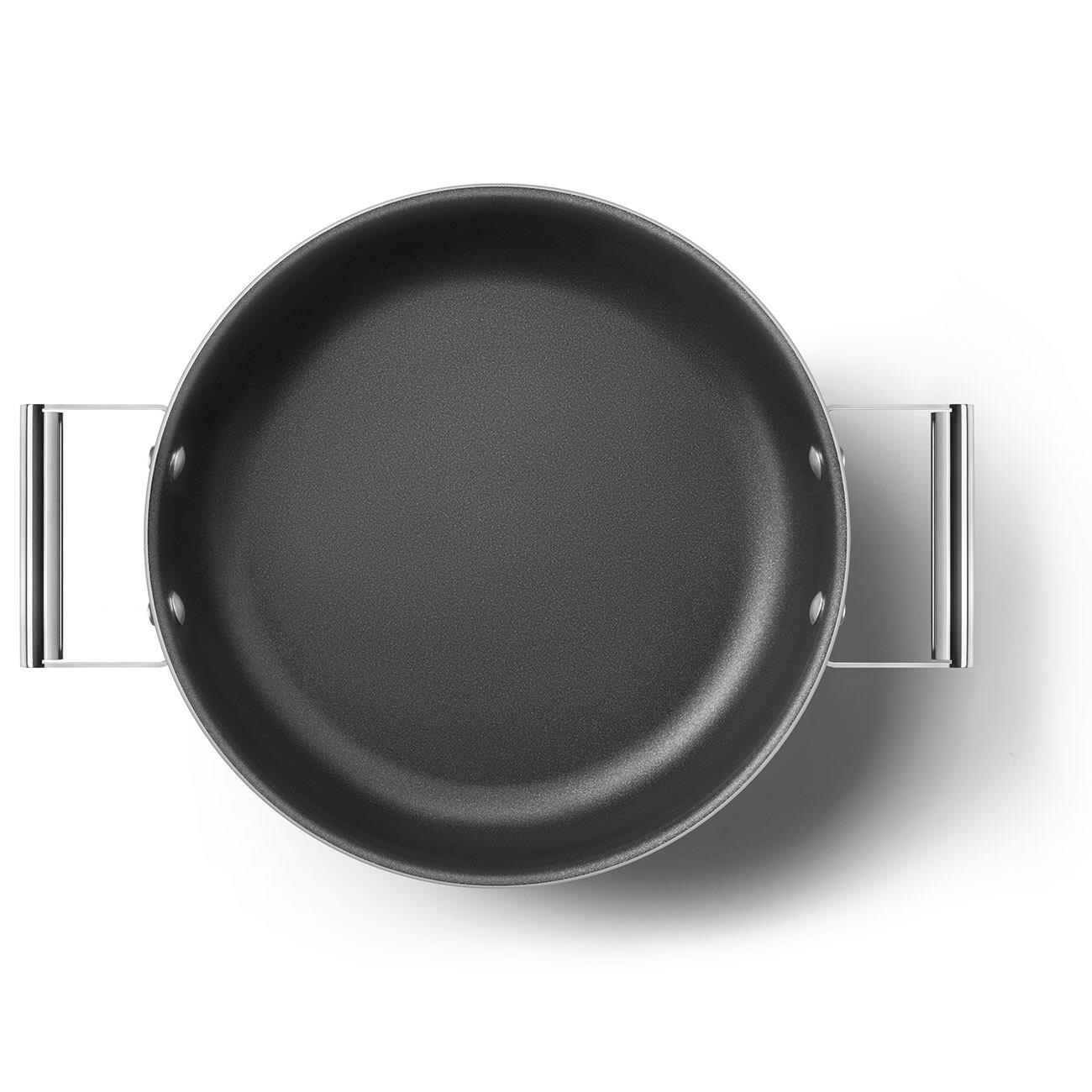 SMEG Cookware 50'S Style Kırmızı Pilav Tenceresi Cam Kapaklı 28 cm 4.5 mm taban kalınlığı , 3,7 lt hacim