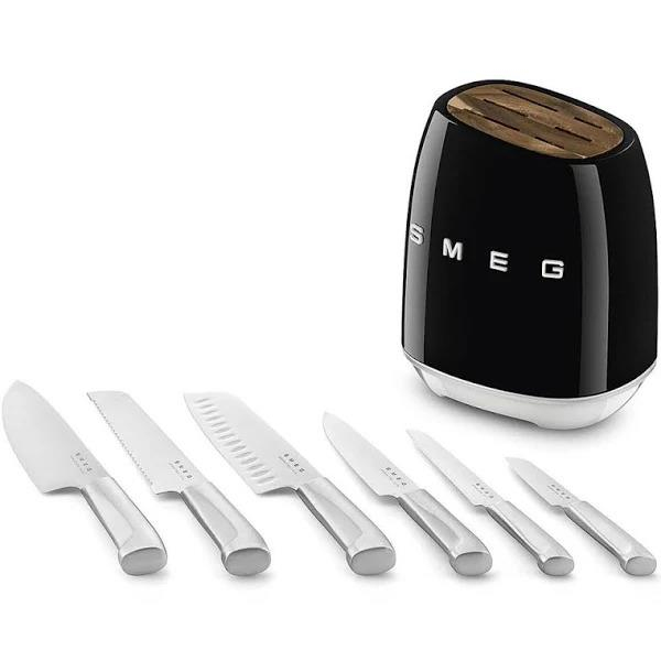 SMEG SİYAH STANDLI BIÇAK SETİ