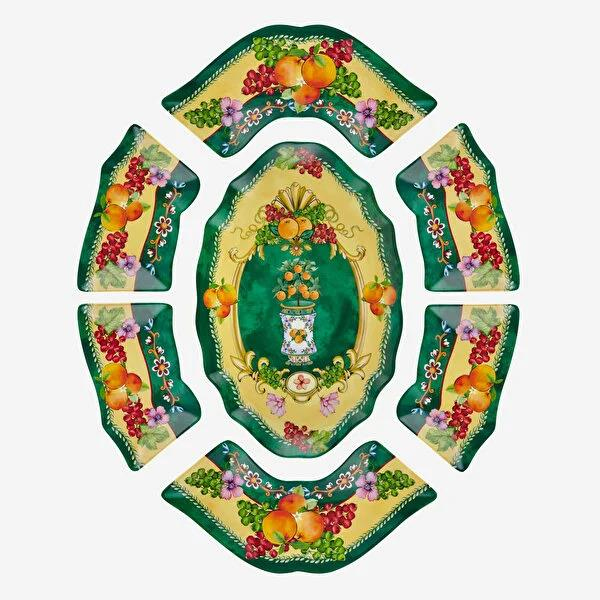 Yeşil Melamin Meze Tabağı 7 Parça Carpe Diem Collection by Chiara Alessi