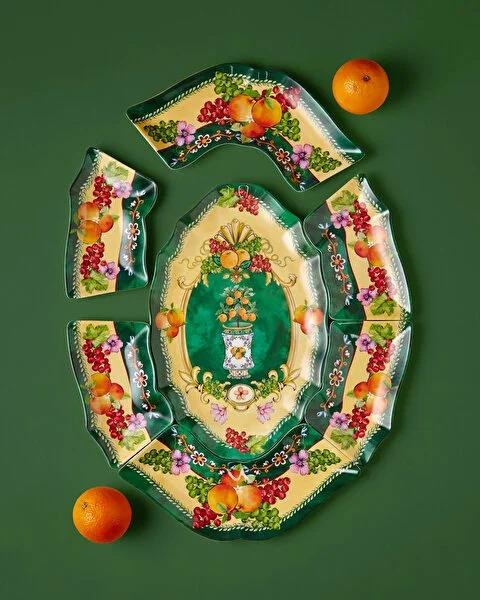 Yeşil Melamin Meze Tabağı 7 Parça Carpe Diem Collection by Chiara Alessi