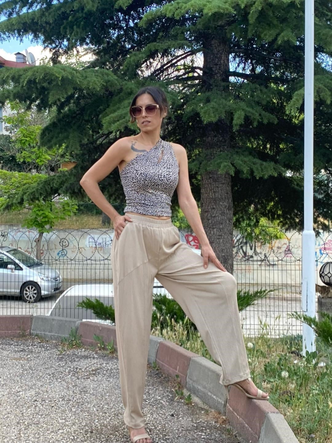 bürümcük kumaş rahat kesim pantolon  camel
