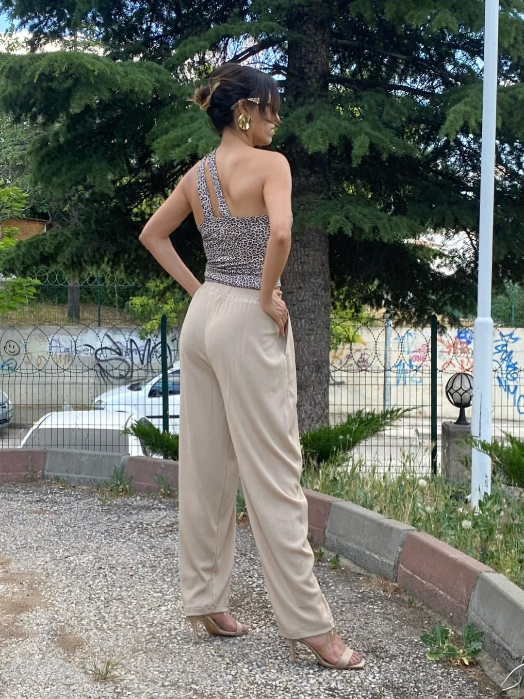 bürümcük kumaş rahat kesim pantolon  camel