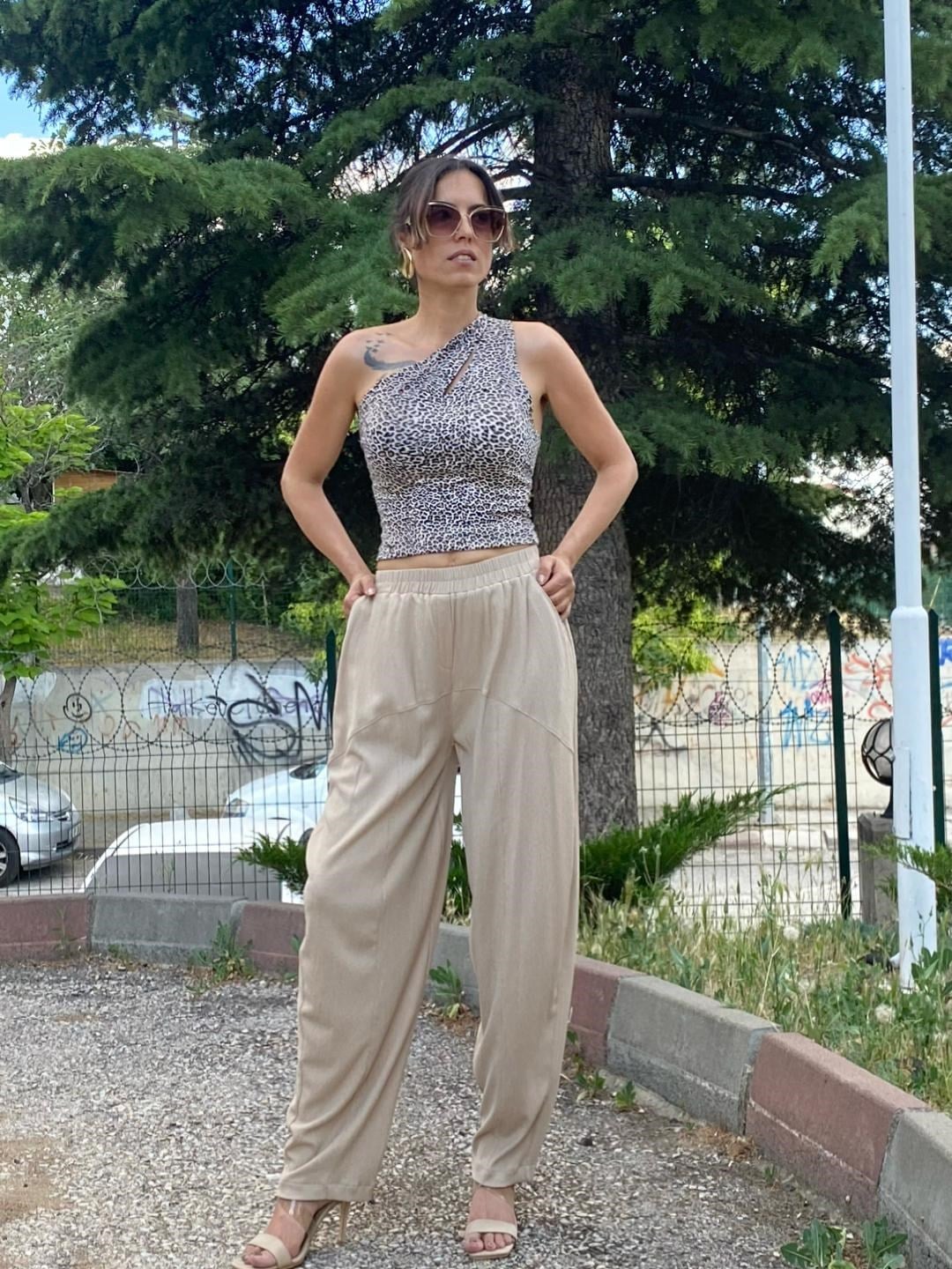 bürümcük kumaş rahat kesim pantolon  camel