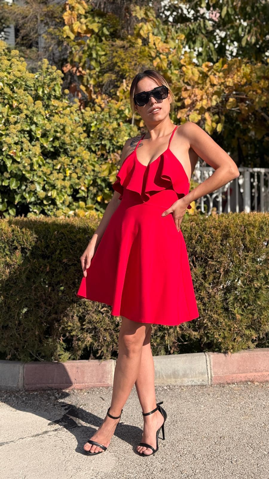 DUBLE KUMAŞ TASARIM MİNİ ELBİSE