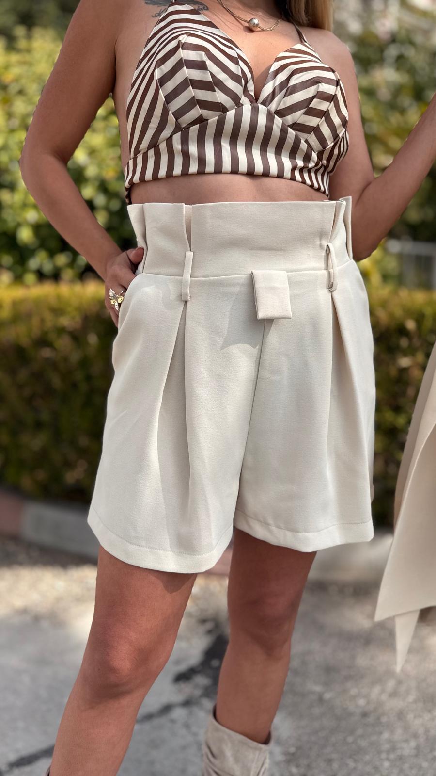 krem ceket şort takım