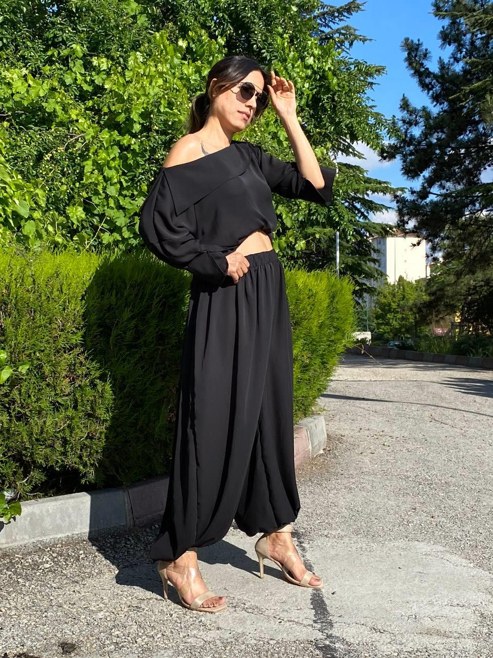 şifon kumaş balon pantolon