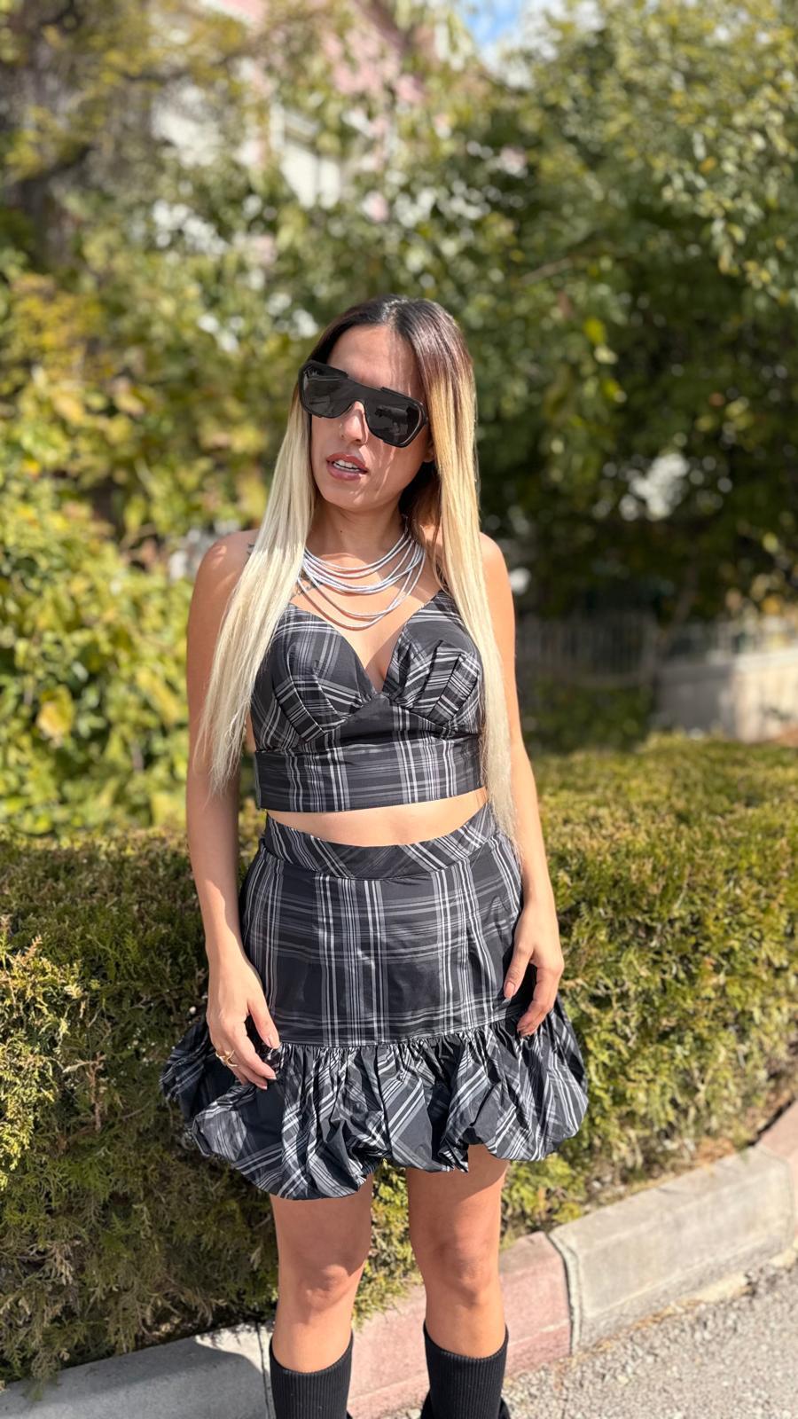 tafta kumaş etek bustiyer takım