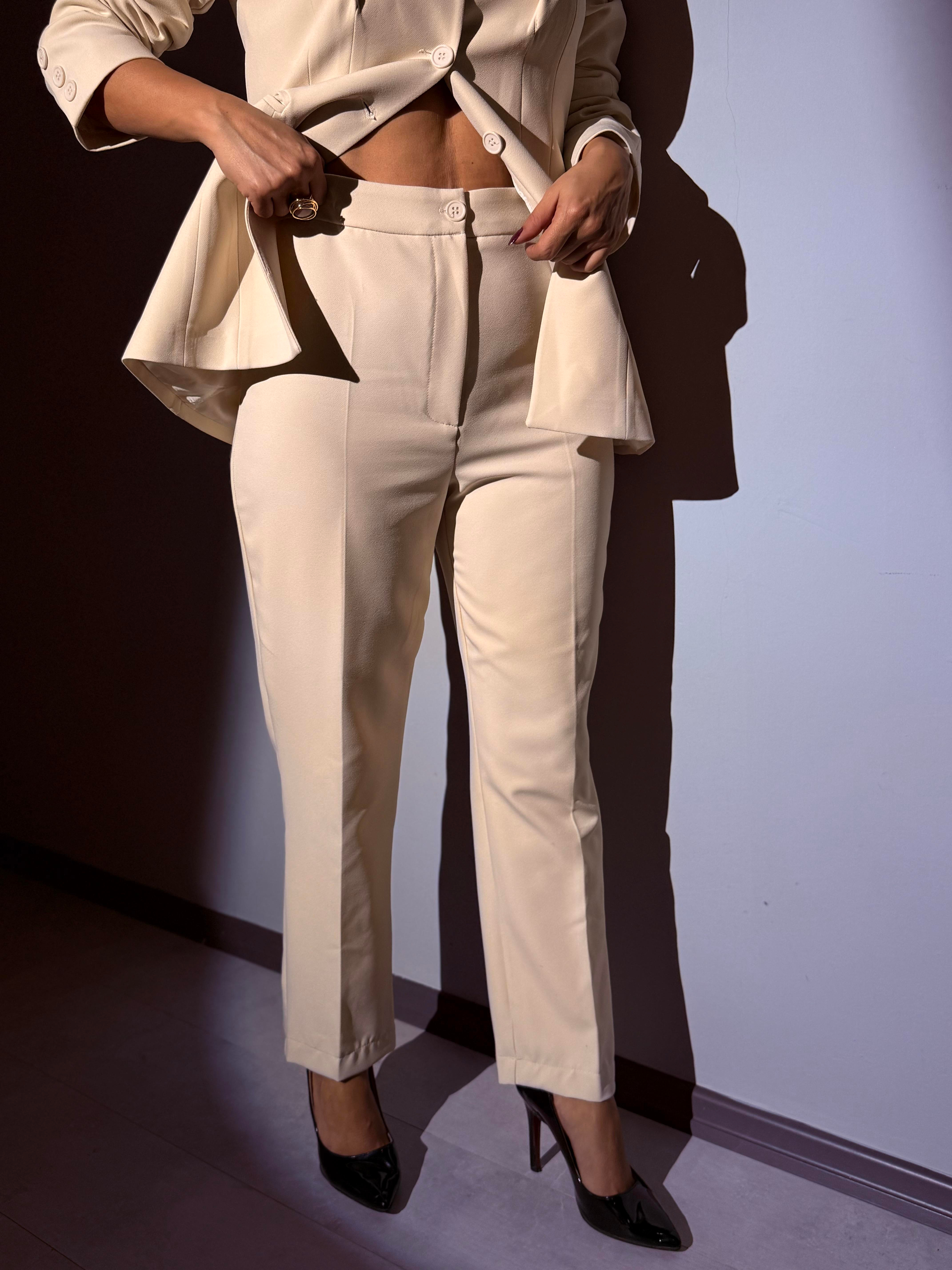 Taş rengi Kumaş Pantolon