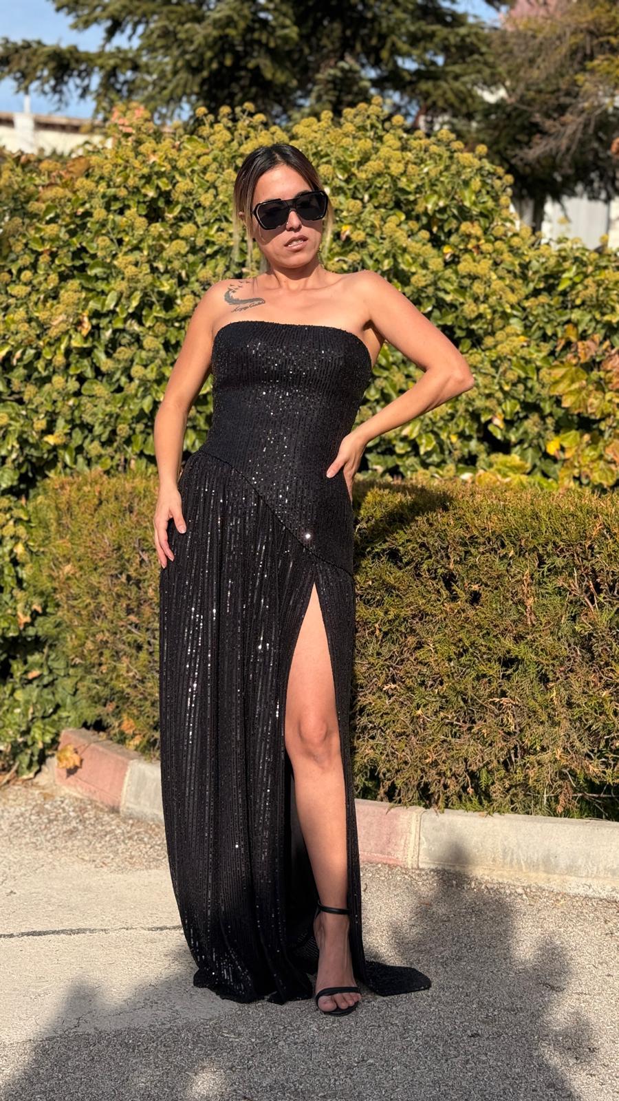 ZARA PAYET DERİN YIRTMAÇ ETEK SİYAH