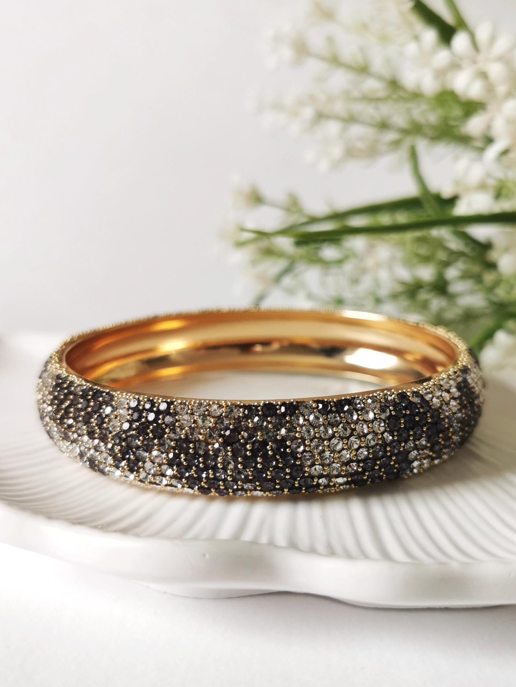 Leopar Desenli Taş İşlemeli Bilezik