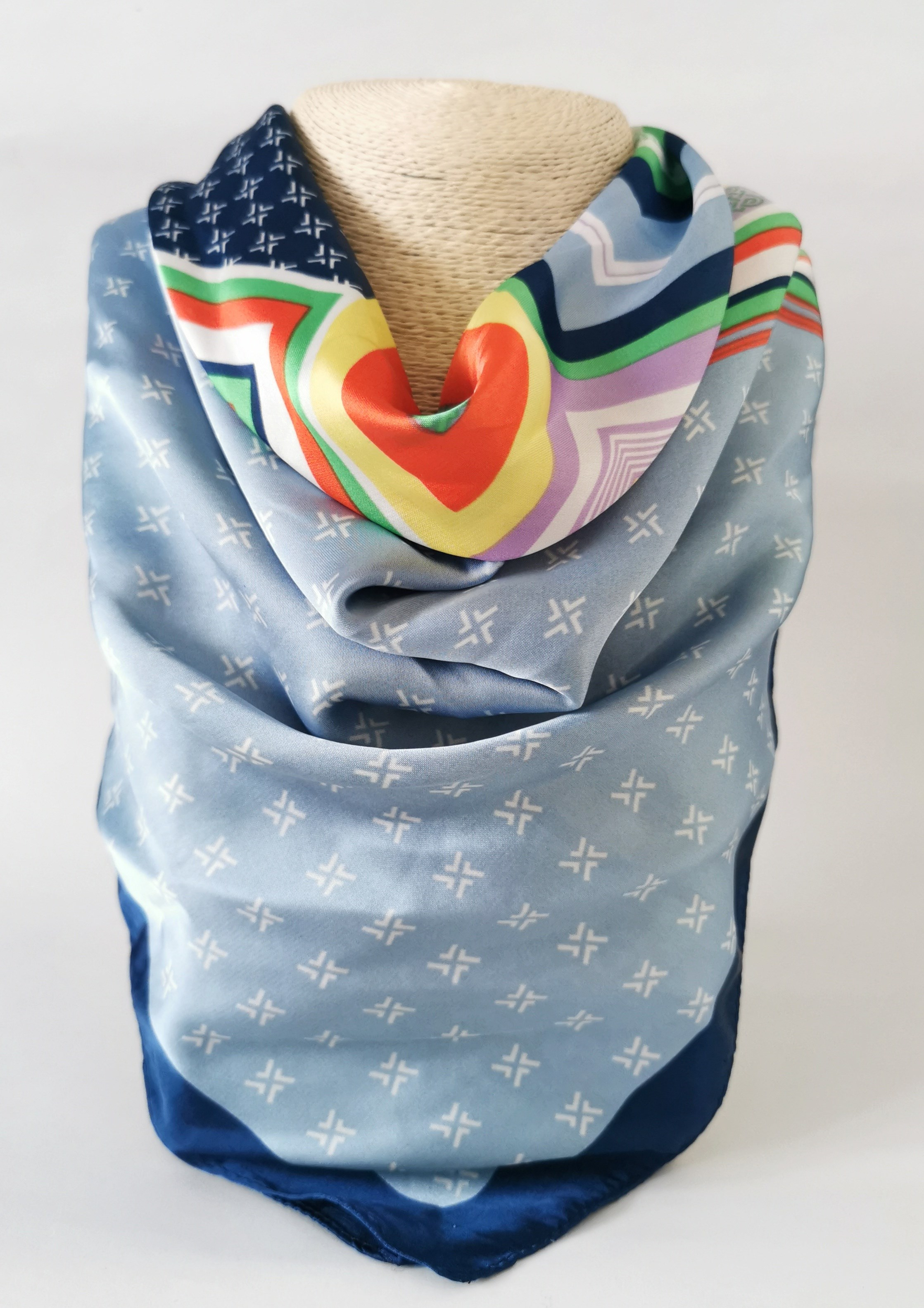 Mavi Harmoni Vual İpek Fular