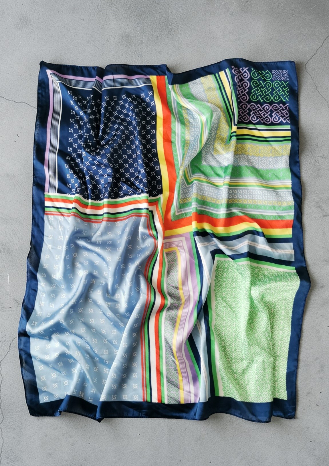 Mavi Harmoni Vual İpek Fular