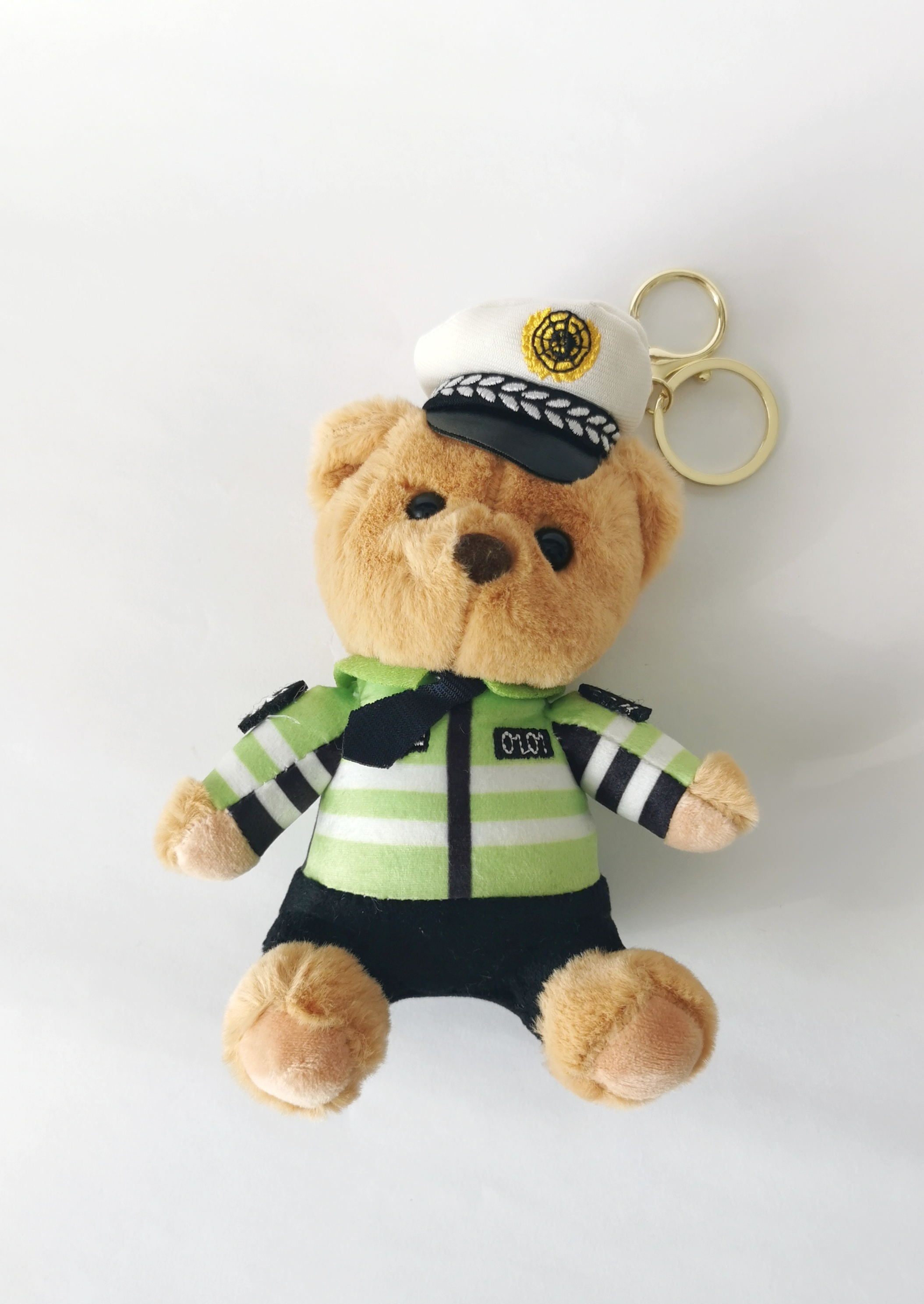 Polis Ayıcık Peluş Oyuncak Anahtarlık Charm 