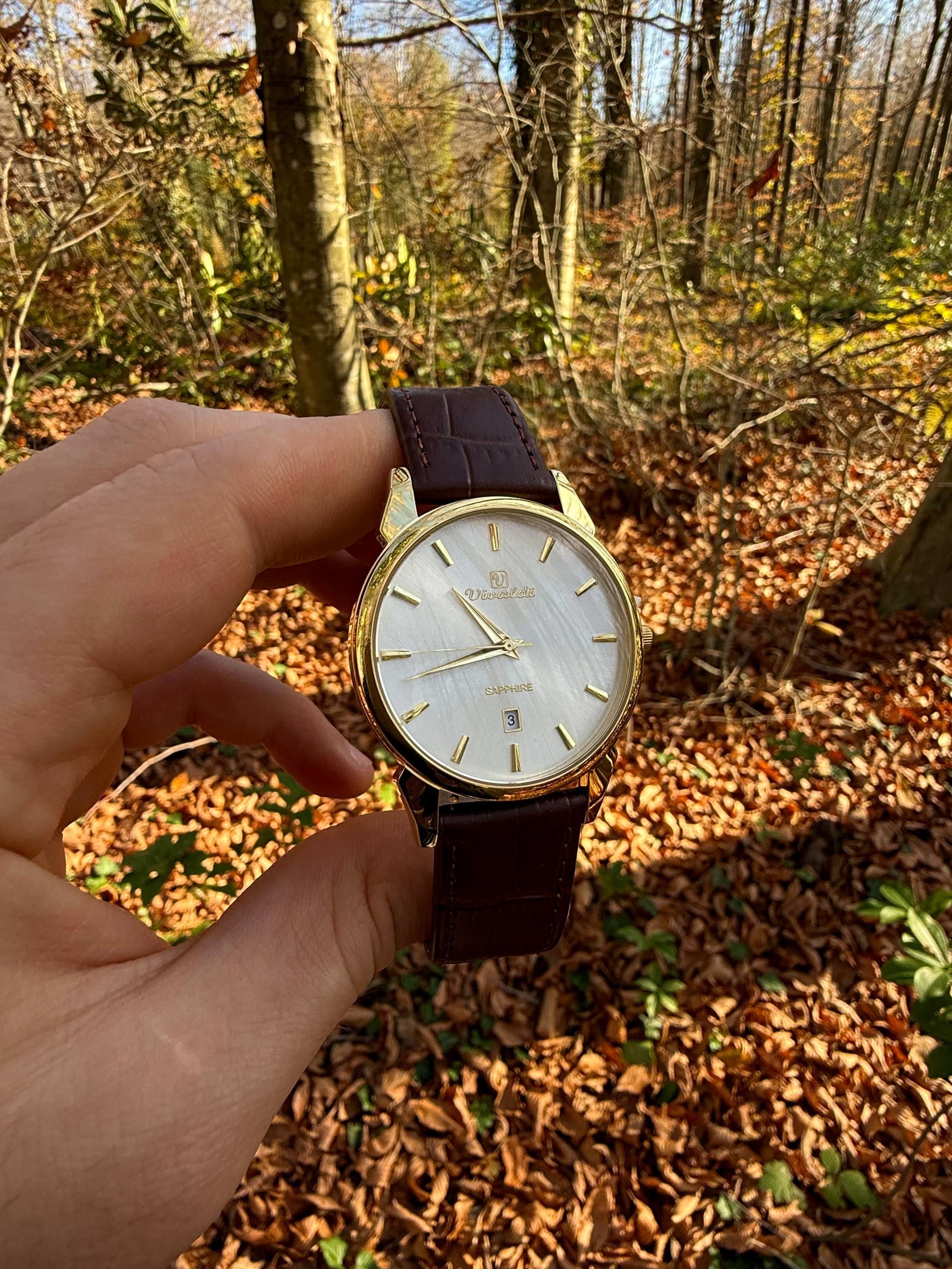 Arden White Screen Leather Cord Vintage Wristhwatch VV