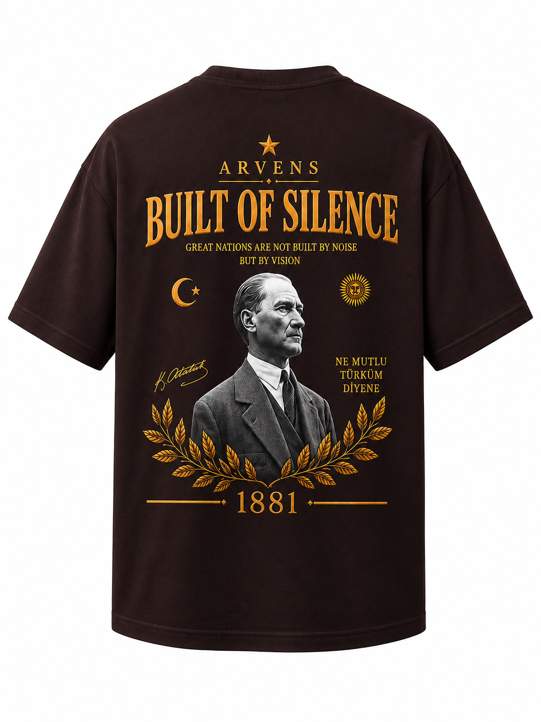 Buılt Of Sılence Premıum Kahverengi  Oversize T-shırt