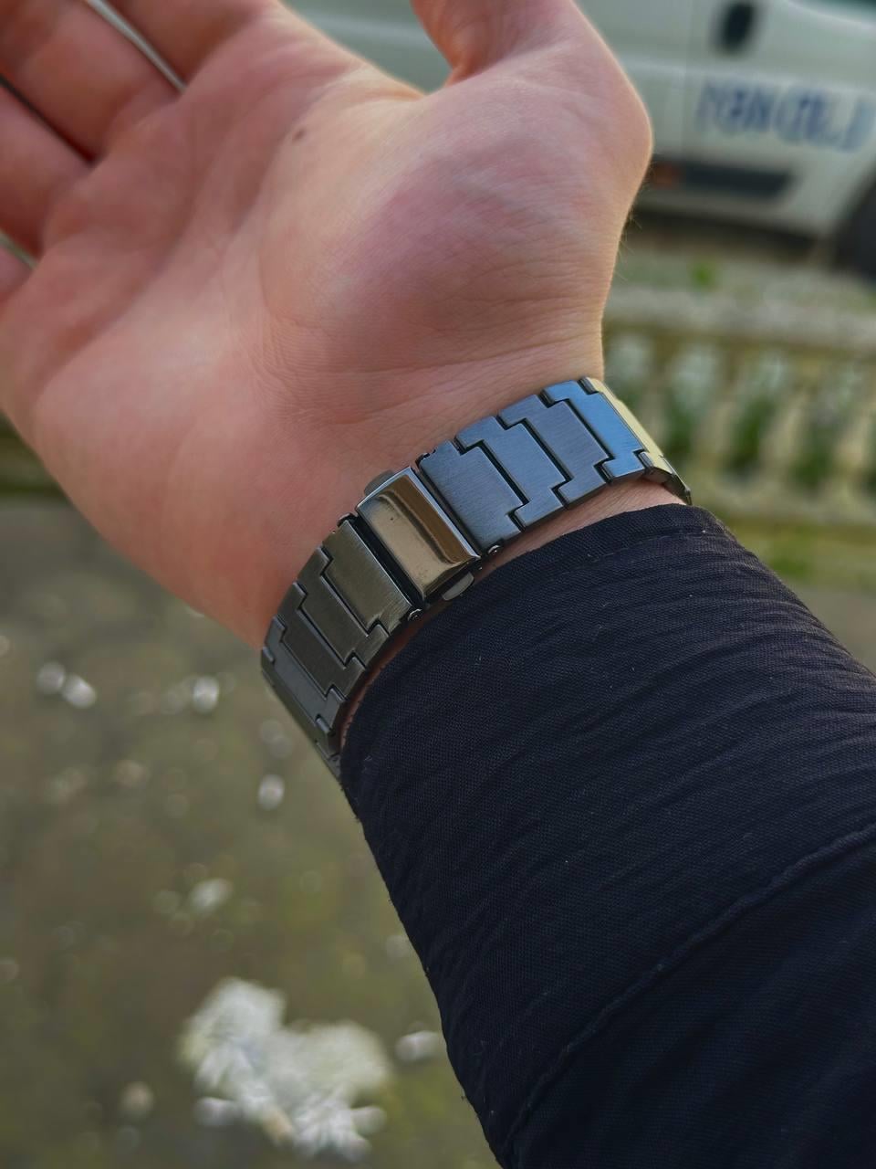 C.S Matte Black Cord Vintage Wristhwatch
