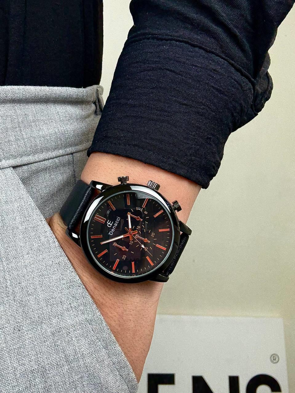 Denacci Black Cord Old Money Wristhwatch