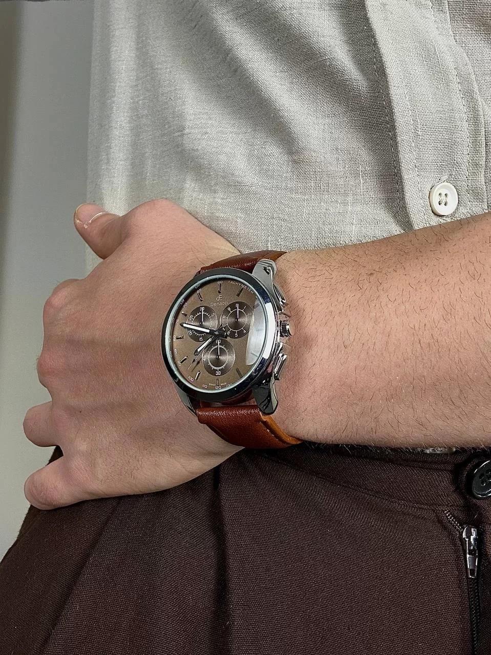 Denacci Brown Skin Cord Vintage Wristhwatch