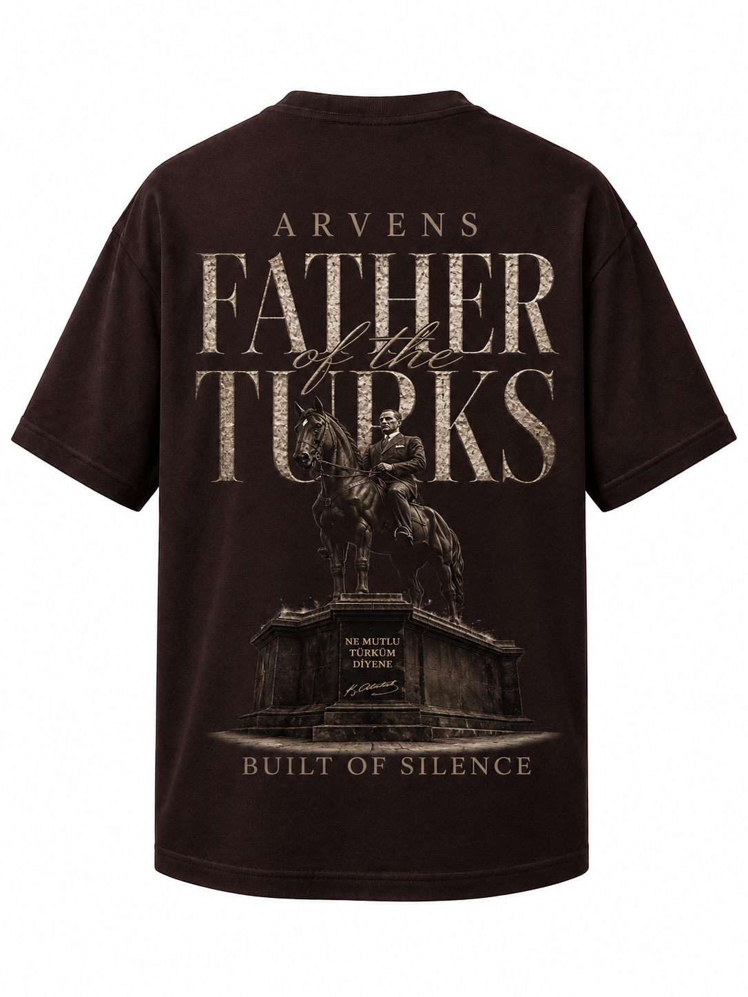 Father Of Turks Premıum Kahverengi Oversize T-shırt