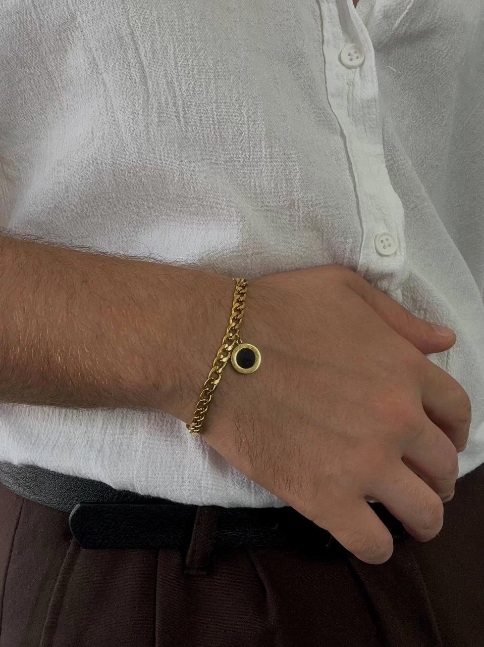 Gold Black Stone Bracelet