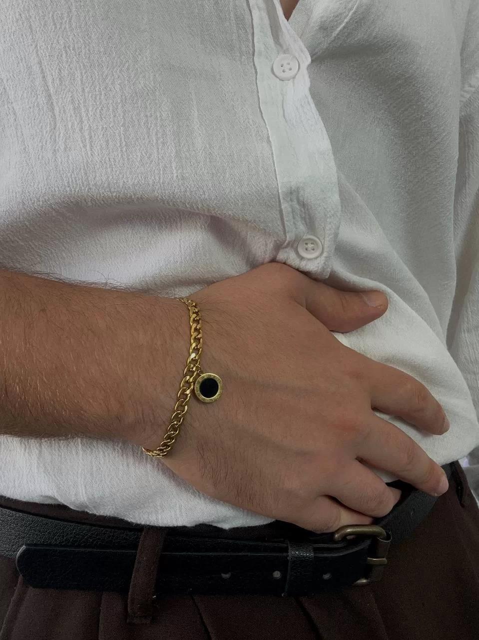 Gold Black Stone Bracelet