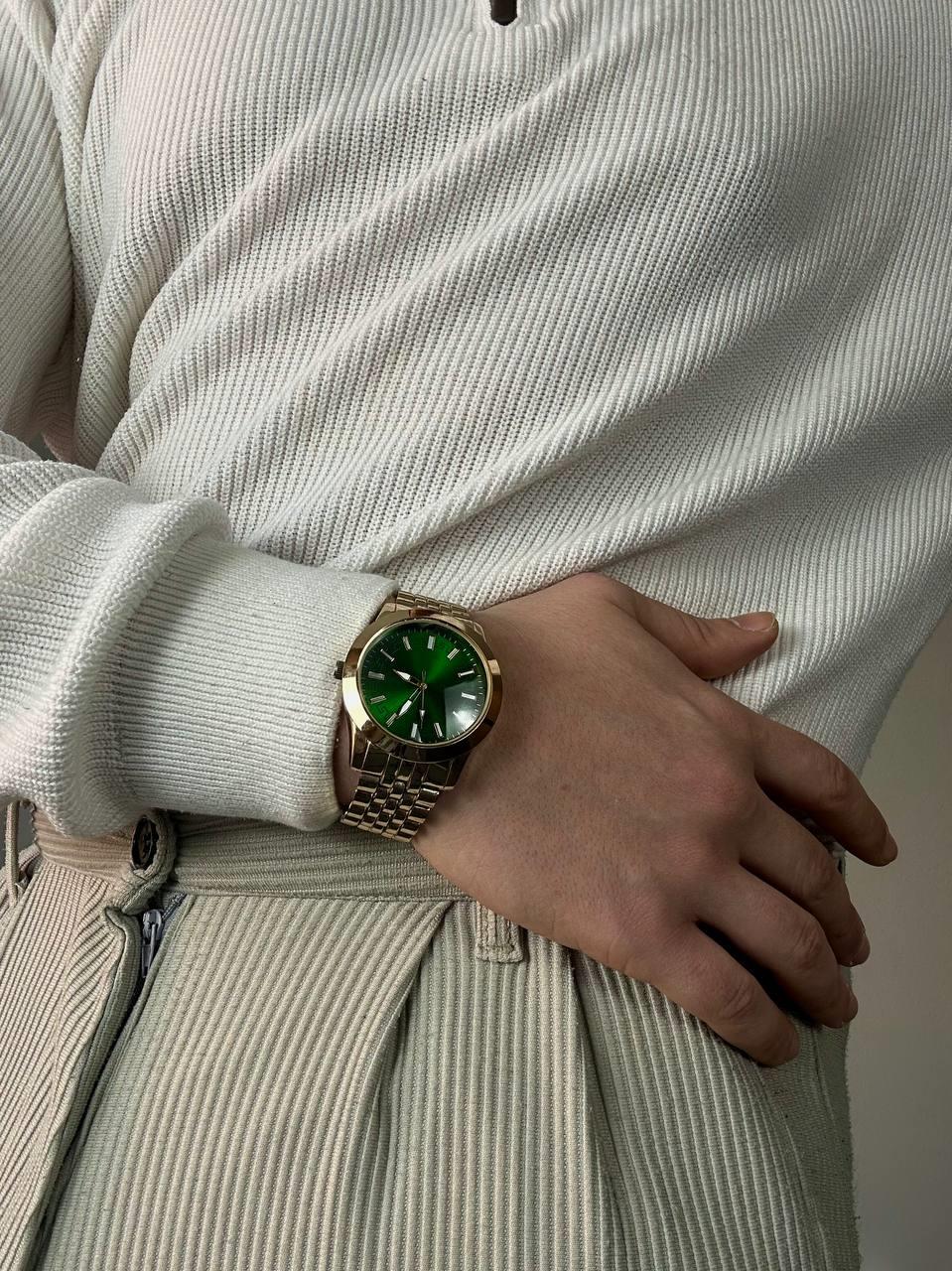 Gold Green Dial Vintage Wristhwatch
