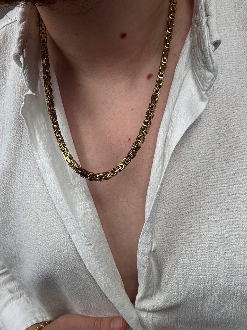 Gold Thick Steel Chain Set