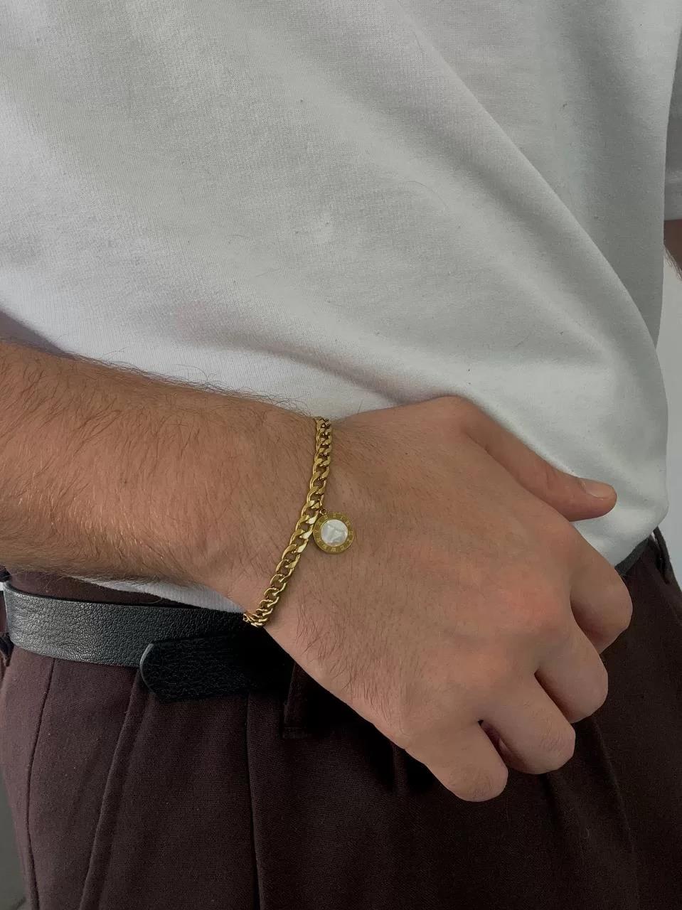 Gold White Stone Bracelet