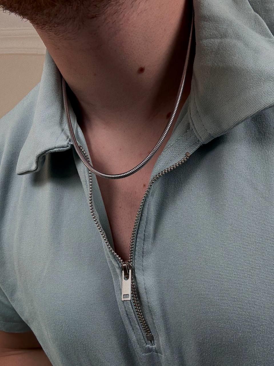 Silver Oval Chain Necklace