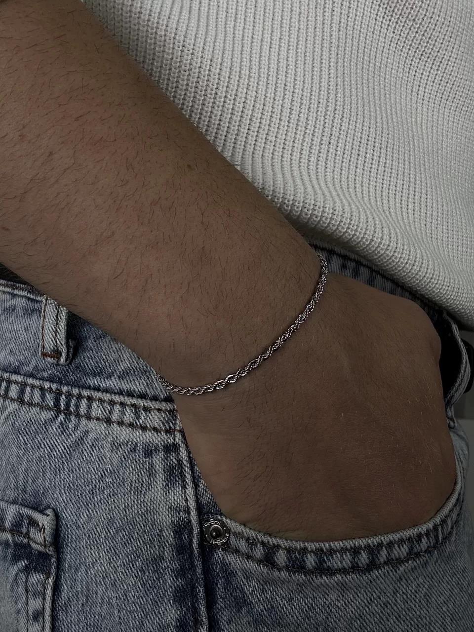 Silver Slim Auger Bracelet