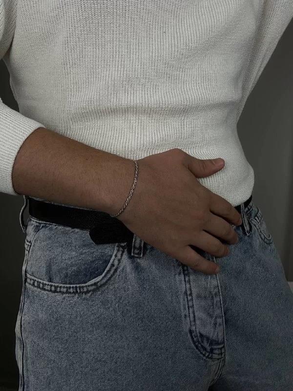 Silver Slim Auger Bracelet