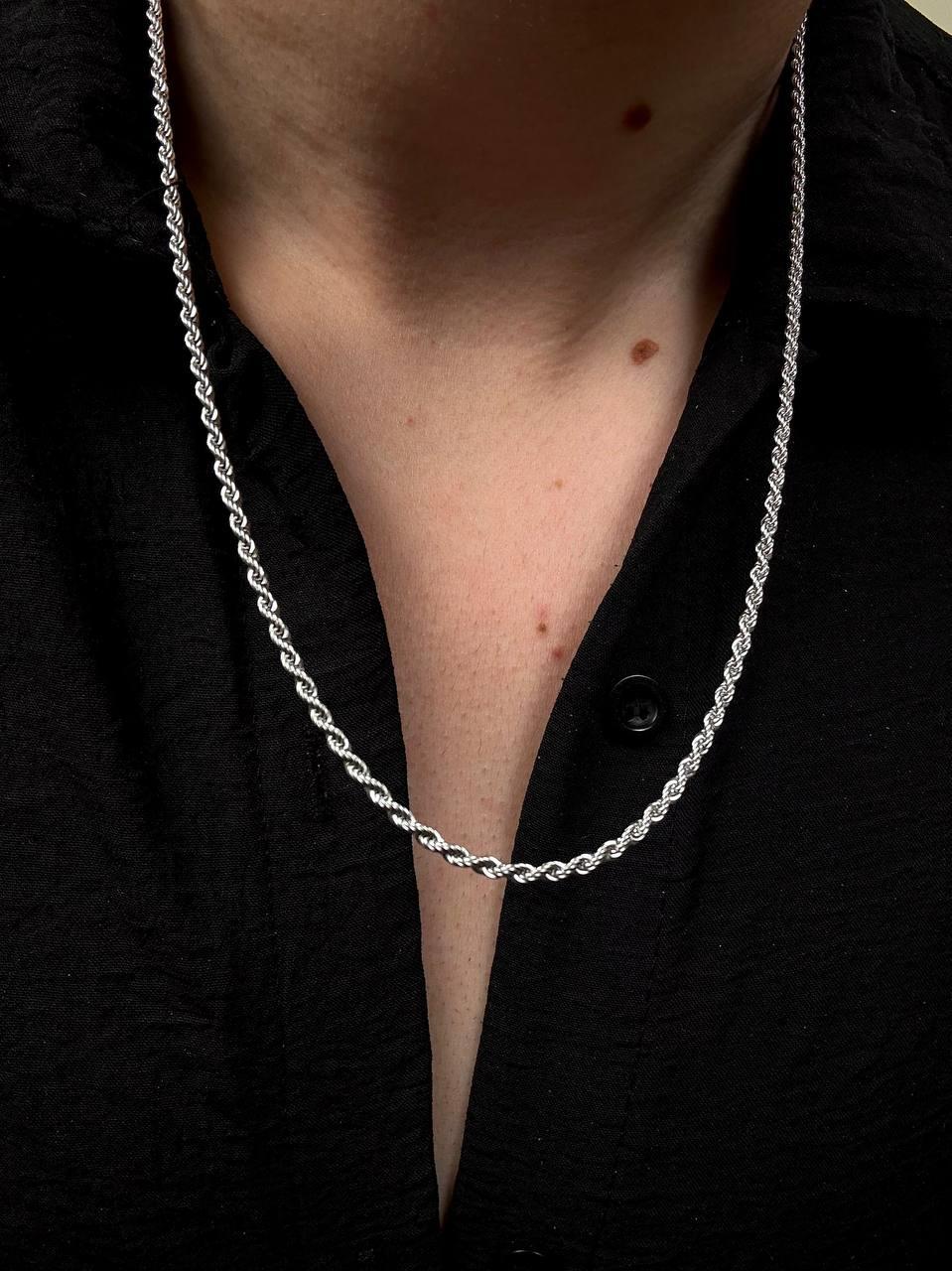 Silver Slim Auger Chain