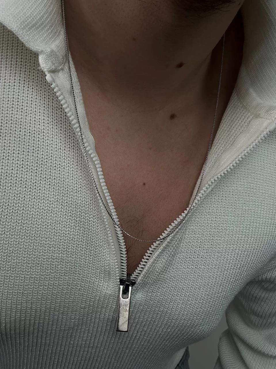 Silver Slim Detail Necklace