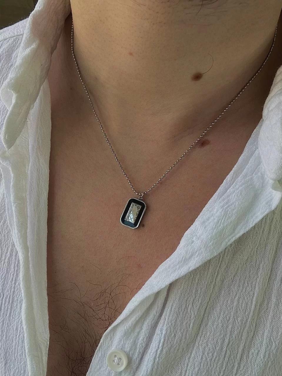 Silver Square Necklace