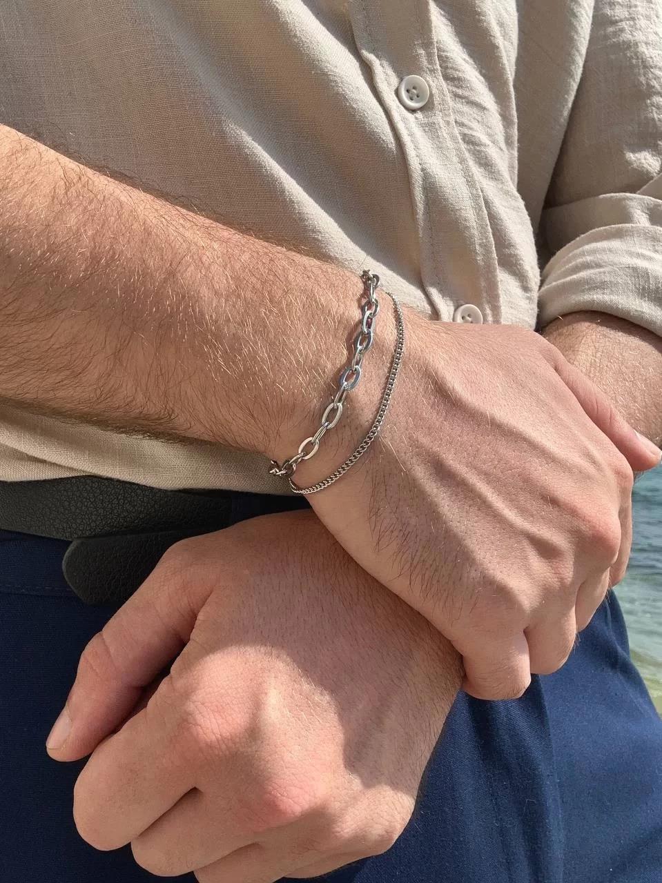 Silver Thick Chain Bracelet