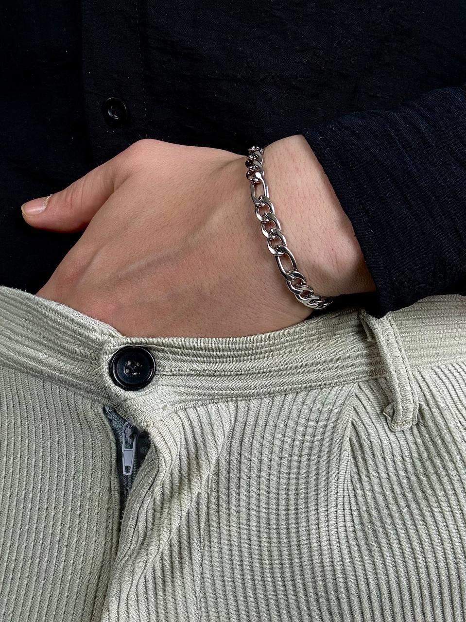 Silver Thick Figaro Bracelet