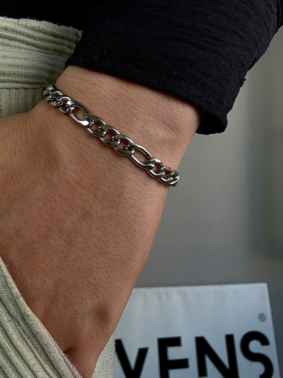 Silver Thick Figaro Bracelet