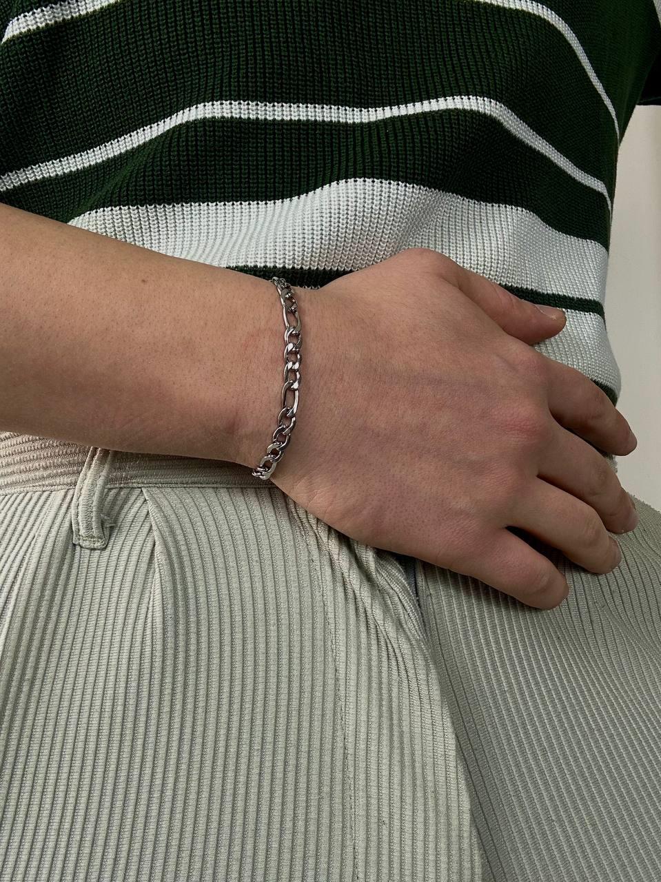 Silver Thick Figaro Bracelet