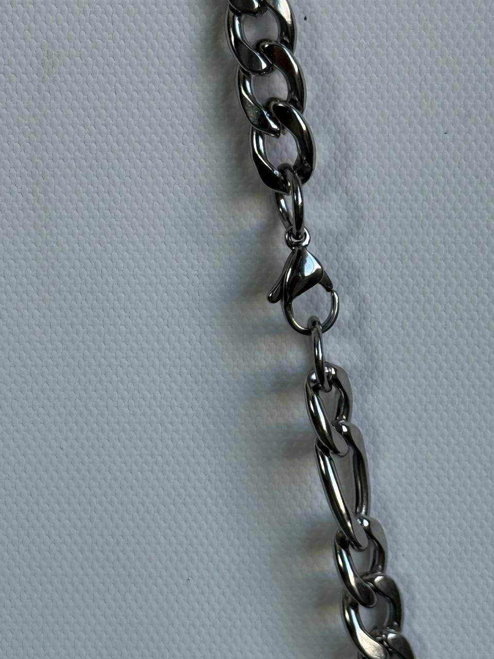 Silver Thick Figaro Necklace