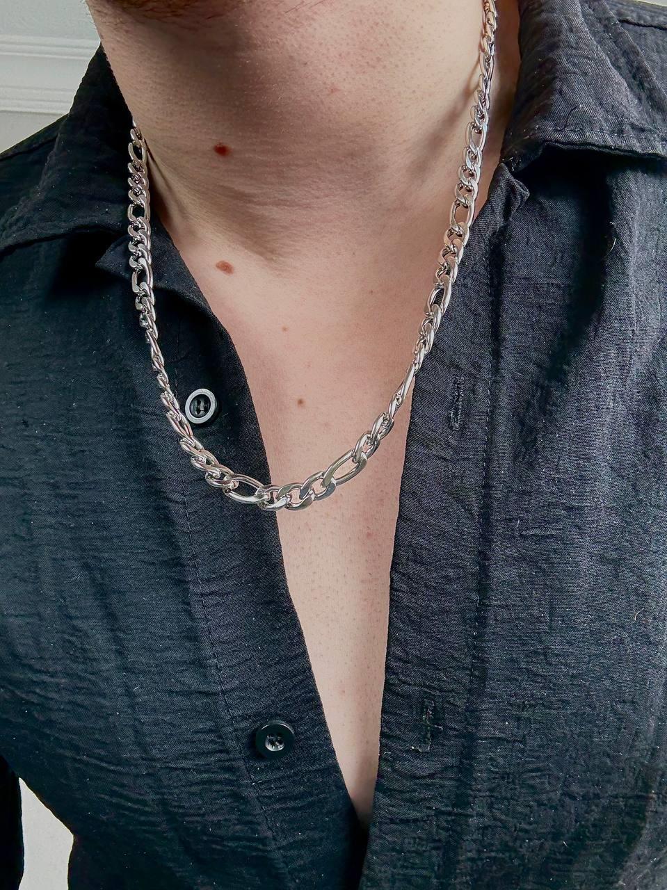 Silver Thick Figaro Necklace