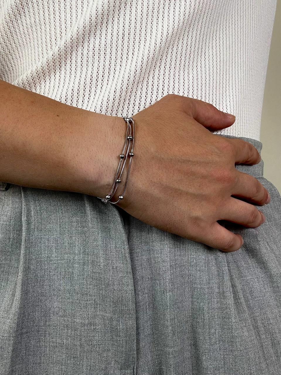 Silver Triple Ball Bracelet