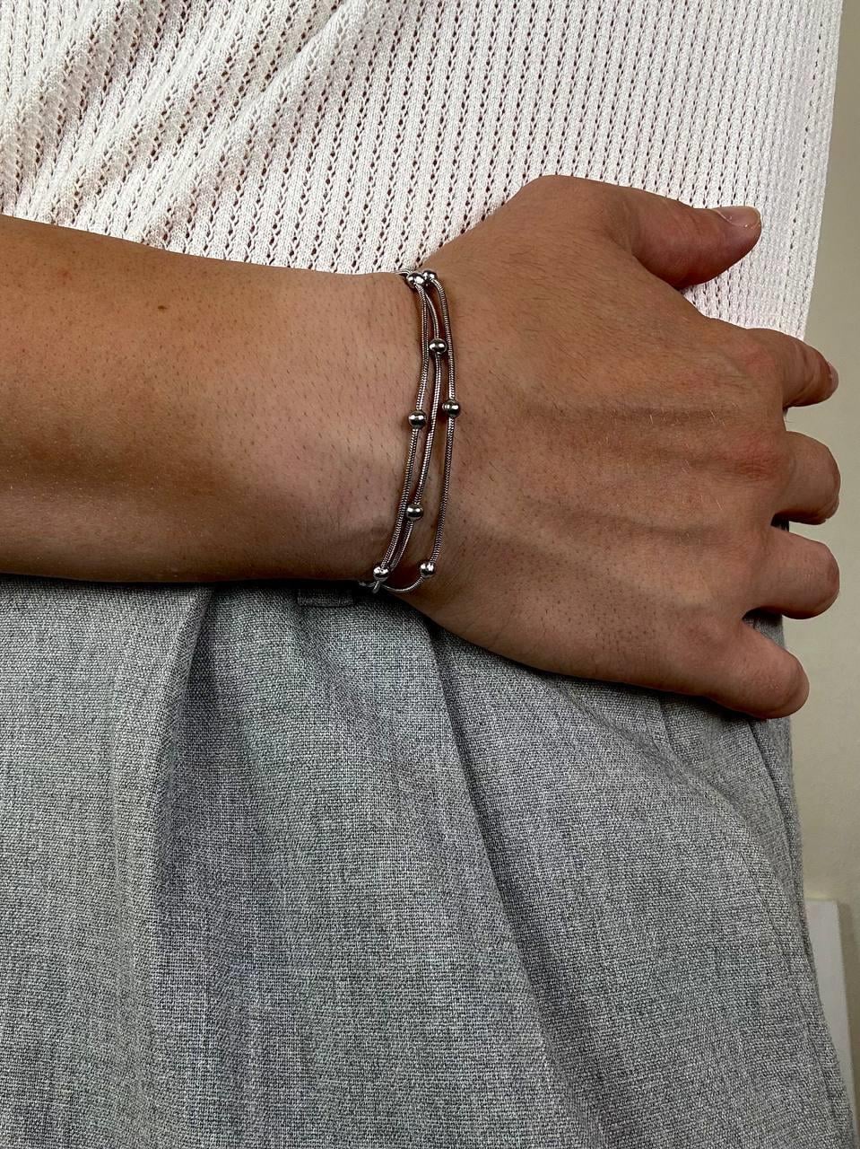 Silver Triple Ball Bracelet